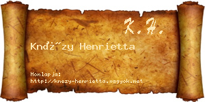 Knézy Henrietta névjegykártya